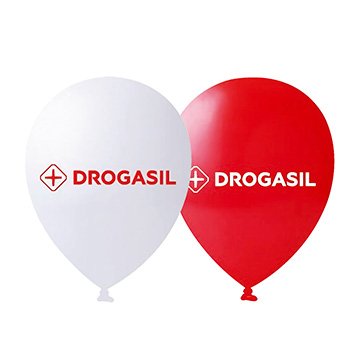 Balão Drogasil Branco /Vermelho PCT 50UN Novo