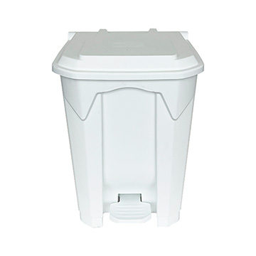 Lixeira Plástica Branca com pedal Wite 50 litros