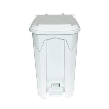 Lixeira Plástica Branca com pedal Wite 100 litros