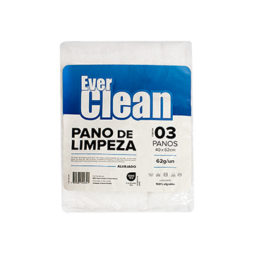 Pano de Limpeza Everclean 60g Alvejado 40x62cm PCT 3UN