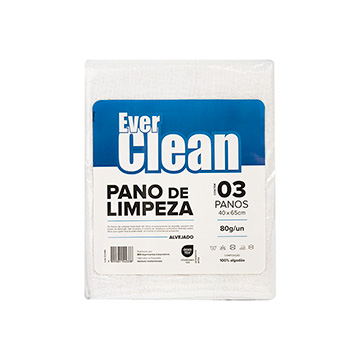 Pano de Limpeza Everclean 80g Alvejado 40x65cm PCT 3UN