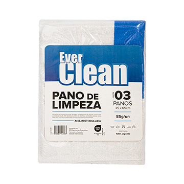 Pano de Limpeza Everclean 85g Alvejado Tarja Azul 45x65cm PC