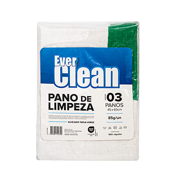 Pano de Limpeza Everclean 85g Alvejado Tarja Verde 45x65cm P