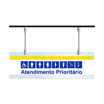 Placa Aérea Informativa Atendimento Prioritário BB
