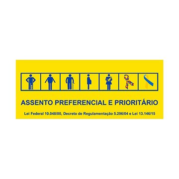Adesivo Amarelo Assento Preferencial e Prioritário BB