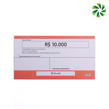 Etiqueta Dinheiro Rosa Claro (10 mil) Sicredi PCT 200UN