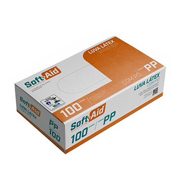 Luva Latex Soft Aid  Med Procedimento com Po PP CX 100UN