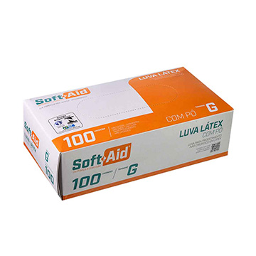 Luva Latex Soft Aid  Med Procedimento com Po G CX 100UN