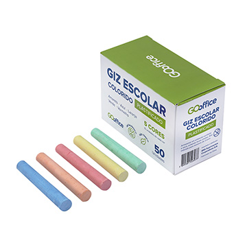 Giz Escolar Go Office Colorido CX 50UN