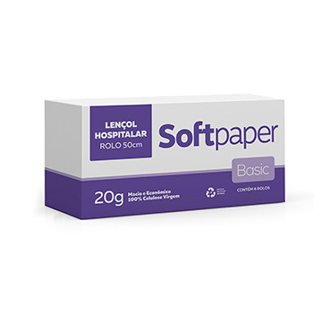 Lençol Hosp. de Papel 0,50m Softpaper Basic FS 20g CX 6UN