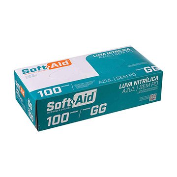 Luva Nitrilica Soft Aid Med Procedimento sem Po GG CX100UN