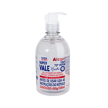 Álcool Gel 70° Pump Super Vale 450gr