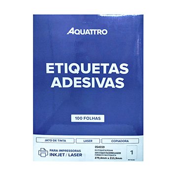 Etiqueta Adesiva Aquattro (Go Office) 279,4mmx216mm 100fls