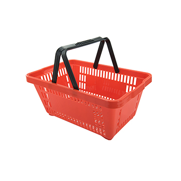 Cesta Plástica DellaPlast Laranja com Alça Preta 16L