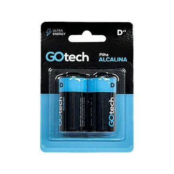 Pilha Alcalina Go Tech LR20 D Grande 2UN