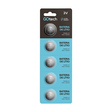 Bateria de Lítio Go Tech CR2025 3V Moeda 5UN