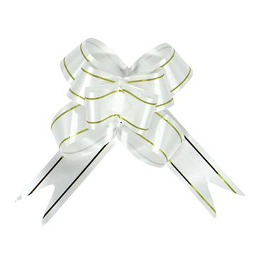 Laço Fácil para Presente Gala Branco Liso 3,0x48cm PCT 10UN