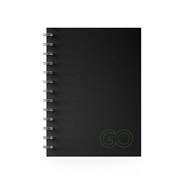 Caderno 1/4 Espiral Capa Dura 140X200mm 200fls Preto | Go Office
