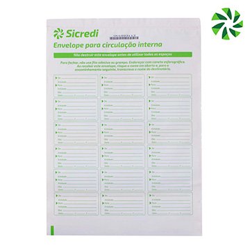 Envelope Plást. Branco Circul. Int. Vai Vem Sicredi PCT 50UN
