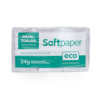 Papel Toalha Interf Softpaper ECO FS 24g CX 2.000UN