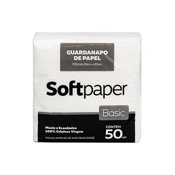 Guardanapo Folha Simples Softpaper 20x20cm PCT 50 UN