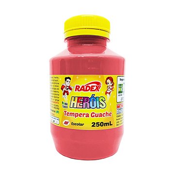 Tinta Tempera Guache Radex 250ml Vermelha PCT 3UN