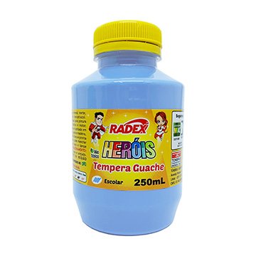 Tinta Tempera Guache Radex 250ml Azul Claro PCT 3UN