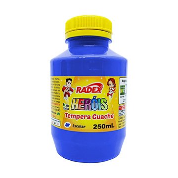 Tinta Tempera Guache Radex 250ml Azul Escuro PCT 3UN