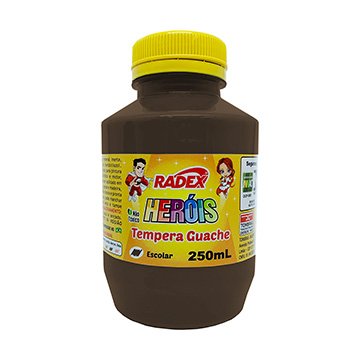 Tinta Tempera Guache Radex 250ml Marrom PCT 3UN