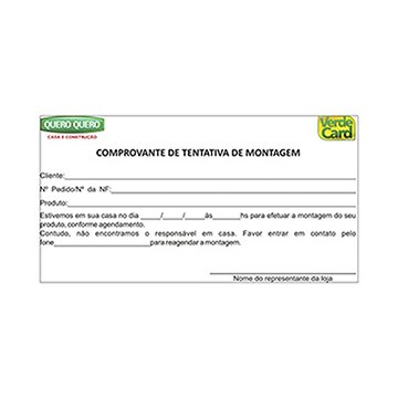 Bloco Comprovante Tentativa Montagem  QQ PCT 10UN
