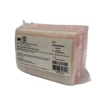 Esponja Sanitária 3M Scoth Brite DF com Fibra Branca PCT 3UN