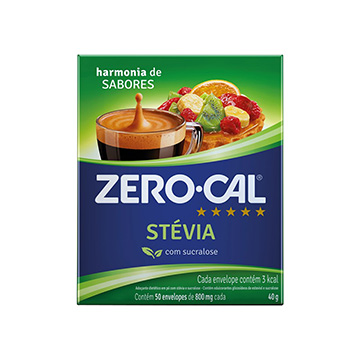 Adoçante Pó Zero Cal Stévia Sachê 0,8g CX 50UN