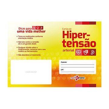 Carteira de Controle de Hipertensão MasterFarma PCT 100UN