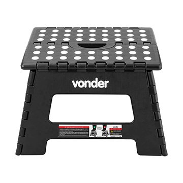 Banqueta plástica dobrável Preta  220MM  Vonder