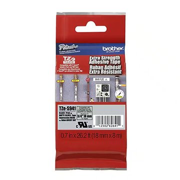 Fita Rotuladora Original Brother TZeS941 18mm x 8m PRE/PTA