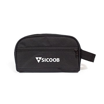 Necessaire em Nylon Preto Sicoob UN