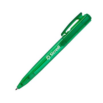 Caneta Plástica Verde Sicredi V3 PCT 50UN