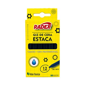 Giz de Cera Estaca Preto 12 unidades | Radex