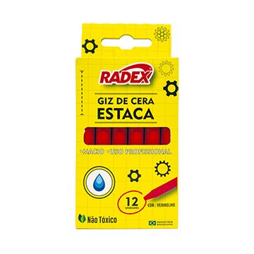 Giz de Cera Estaca Vermelho 12 unidades | Radex