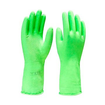 Luva Látex Verniz Imbat Silver Verde P