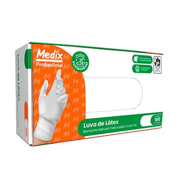Luva Látex Medix Descartável com Pó G CX 100UN