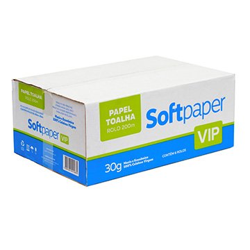Papel Toalha Bobina 200m Softpaper Vip FS 30g FD 6UN