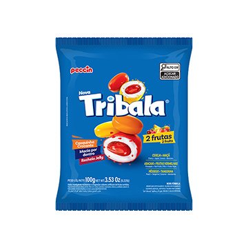 Bala Mastigável Tri Bala 2 Frutas Sortidas PCT 100g