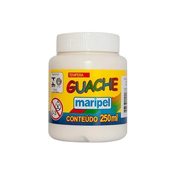 Tinta Tempera Guache Maripel 250ml Branca PCT 6UN