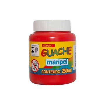 Tinta Tempera Guache Maripel 250ml Vermelha PCT 6UN
