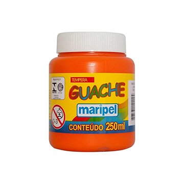 Tinta Tempera Guache Maripel 250ml Laranja PCT 6UN