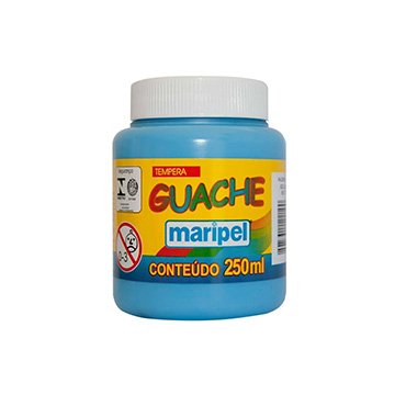 Tinta Tempera Guache Maripel 250ml Azul Claro PCT 6UN