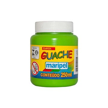 Tinta Tempera Guache Maripel 250ml Verde Claro PCT 6UN