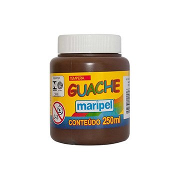 Tinta Tempera Guache Maripel 250ml Marrom PCT 6UN