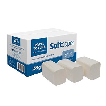 Papel Toalha Interfolhado Folha Dupla 2000fls 28g | Softpaper Basic